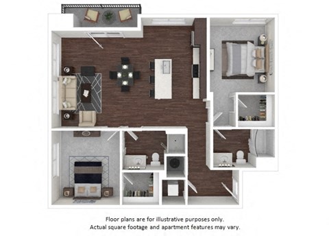 B3 1 3D disclaimer floor plan at The Casey, Colorado, 80202